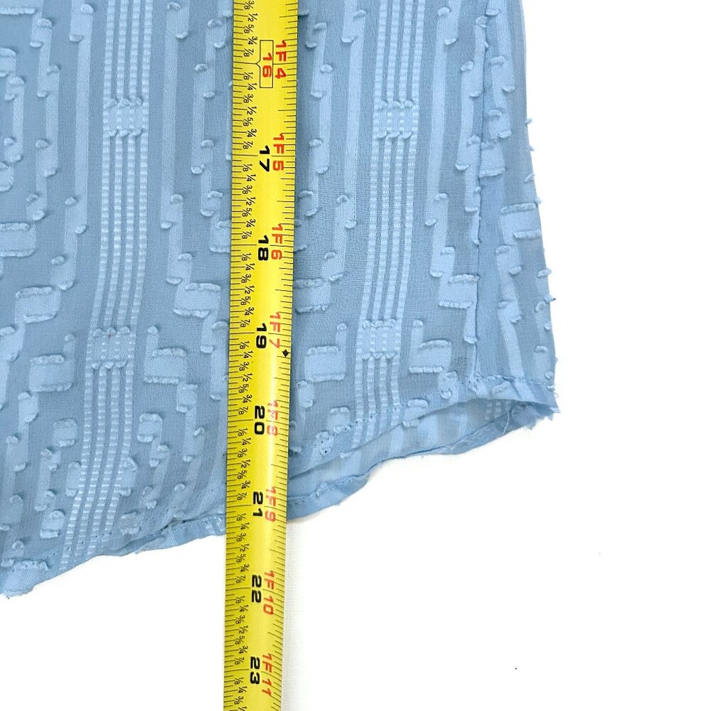 Talbots Textured Blouse Womens Small Petite Robin’s Egg Blue Spring Easter Top - Picture 6 of 8